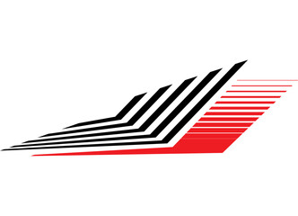 Sport vector red and black pattern for auto, moto, sportswear, toy. Racing striped design element. Speed ​​vector background with retro 
lines
