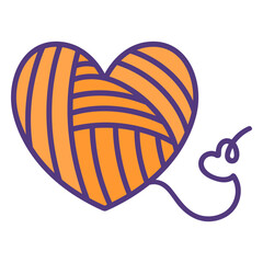 Colored heart shaped threads wool