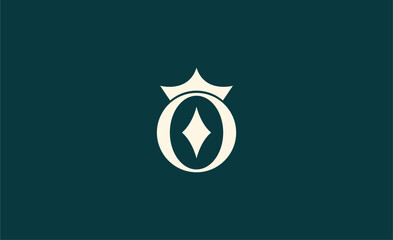 Crown Logo with Letter  O. Elegant, King, Royal and Premium concept for Luxury and jewellery Brand.