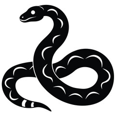 Cobra snake silhouette vector art illustration black, snake graphic icon snake black silhouette isolate vector, Coiled snake silhouette vector illustration of a cartoon of a snake vector illustration.