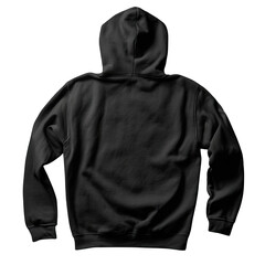 Black hoodie, plain back, zip closure