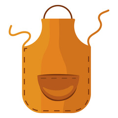 Cooking apron yellow flat