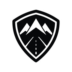 Hiking Trail Badge Icon Vector Illustration