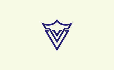 Crown Logo with Letter  V. Elegant, King, Royal and Premium concept for Luxury and jewellery Brand.