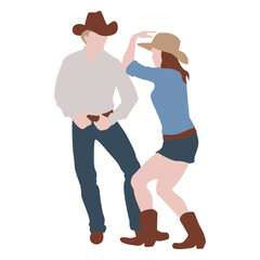 Cowboys dancing flat