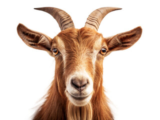  Photorealistic Goat Portrait Close-Up Isolated on White Background. eid al adha 