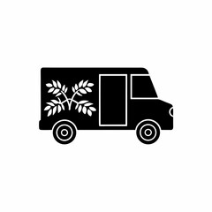 creative details  Plants delivery van icon vector illustration