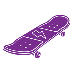 Skateboard with lightning bolt