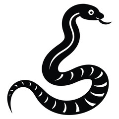 Cobra snake silhouette vector art illustration black, snake graphic icon snake black silhouette isolate vector, Coiled snake silhouette vector illustration of a cartoon of a snake vector illustration.