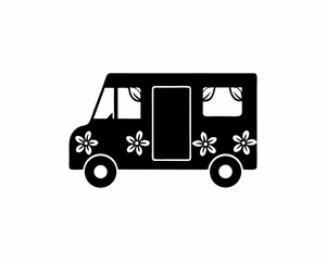 creative details  Plants delivery van icon vector illustration