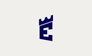 Fototapeta premium Logo Castle with Initial E. Strong, Bold and Minimal concept design.