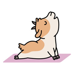 Goat yoga hobby character cartoon