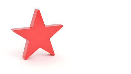 Obraz premium Red three-dimensional star on a white background 
