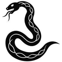 Cobra snake silhouette vector art illustration black, snake graphic icon snake black silhouette isolate vector, Coiled snake silhouette vector illustration of a cartoon of a snake vector illustration.