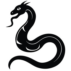 Cobra snake silhouette vector art illustration black, snake graphic icon snake black silhouette isolate vector, Coiled snake silhouette vector illustration of a cartoon of a snake vector illustration.