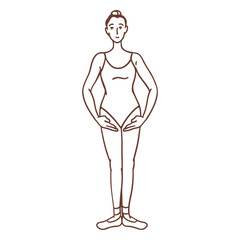 Fototapeta premium Drawing of a woman in a bathing suit