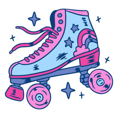 Pink and blue roller skate design