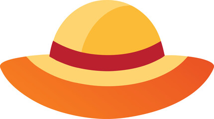 silhouette sun hat on the white background