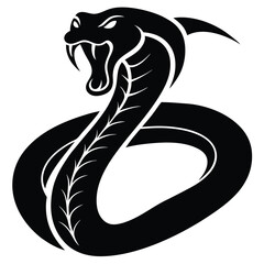 Cobra snake silhouette vector art illustration black, snake graphic icon snake black silhouette isolate vector, Coiled snake silhouette vector illustration of a cartoon of a snake vector illustration.