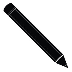 pencil silhouette icon vector, Pencil silhouette vector. Set of vector black outline pencil icon. Pencil vector illustration isolated on a white background.