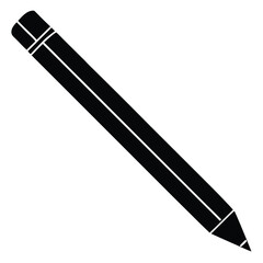 pencil silhouette icon vector, Pencil silhouette vector. Set of vector black outline pencil icon. Pencil vector illustration isolated on a white background.