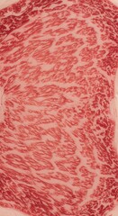 Intricate marbling of wagyu steak is displayed in this detailed close-up food photograph.