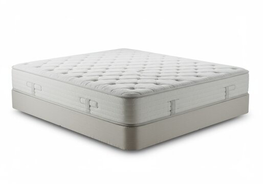 A high-quality, inviting mattress set isolated on a clean, white background for product display.