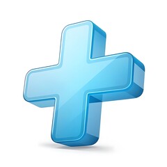 Fototapeta premium 3d blue plus sign. Medical icon apteka.