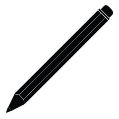 pencil silhouette icon vector, Pencil silhouette vector. Set of vector black outline pencil icon. Pencil vector illustration isolated on a white background.
