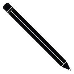 pencil silhouette icon vector, Pencil silhouette vector. Set of vector black outline pencil icon. Pencil vector illustration isolated on a white background.