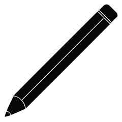 pencil silhouette icon vector, Pencil silhouette vector. Set of vector black outline pencil icon. Pencil vector illustration isolated on a white background.