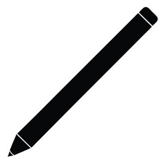 pencil silhouette icon vector, Pencil silhouette vector. Set of vector black outline pencil icon. Pencil vector illustration isolated on a white background.