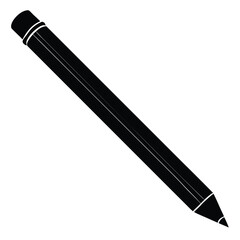 pencil silhouette icon vector, Pencil silhouette vector. Set of vector black outline pencil icon. Pencil vector illustration isolated on a white background.