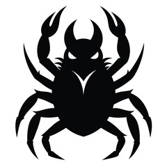 black crab isolated on white background
