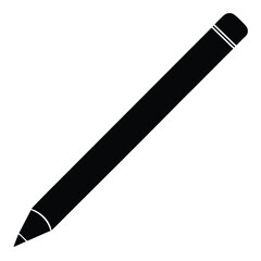 pencil silhouette icon vector, Pencil silhouette vector. Set of vector black outline pencil icon. Pencil vector illustration isolated on a white background.