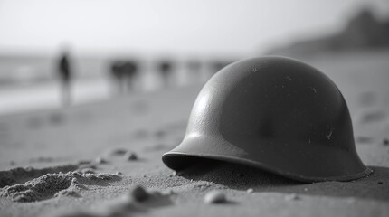 Helmet on the Beach &ndash; D-Day Remembrance