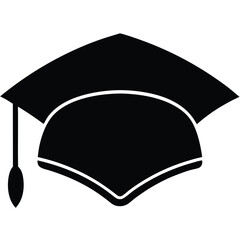 Degrees Hat Silhouette, graduation cap silhouette, black and white silhouette, vector and illustration, School Cap, Graduation cap vector icon black color education, Graduation Celebration.