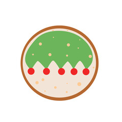 Christmas round gingerbread, hand-drawn, on a white background.