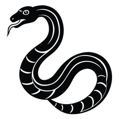 Cobra snake silhouette vector art illustration black, snake graphic icon snake black silhouette isolate vector, Coiled snake silhouette vector illustration of a cartoon of a snake vector illustration.