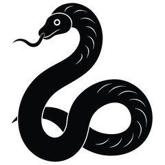 Cobra snake silhouette vector art illustration black, snake graphic icon snake black silhouette isolate vector, Coiled snake silhouette vector illustration of a cartoon of a snake vector illustration.