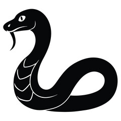 Cobra snake silhouette vector art illustration black, snake graphic icon snake black silhouette isolate vector, Coiled snake silhouette vector illustration of a cartoon of a snake vector illustration.