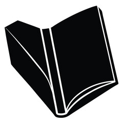 Open Book Silhouette Pages Flying Free, book - black and white vector symbol illustration of an open book, white background, Open book icon simple black silhouette knowledge symbol vector illustration