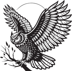 owl vector silhouette graphic design transparent background