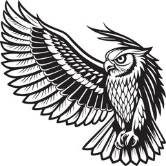 owl vector silhouette graphic design transparent background