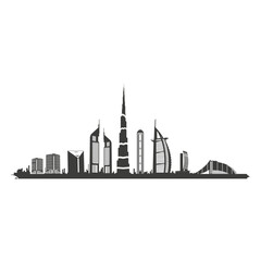 Naklejka premium Dubai skyline silhouette