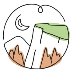 Nature scenery canyon doodle