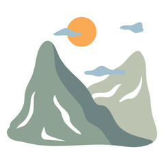  Mountain landscape with sunset 