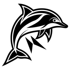 Naklejka premium Colorful dolphin with dynamic shapes vector illustration