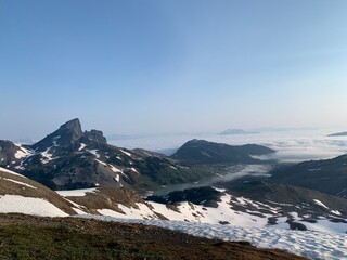mountain landscape with snow