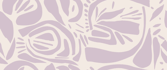 Vector seamless background. Minimalistic abstract pattern of various shapes. Modern print on light background. Perfect for textile design, screensavers, covers, cards, invitations and posters.